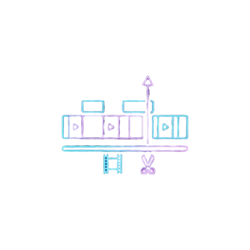 Colorful icon set with play, pause, and other media control symbols on a white background